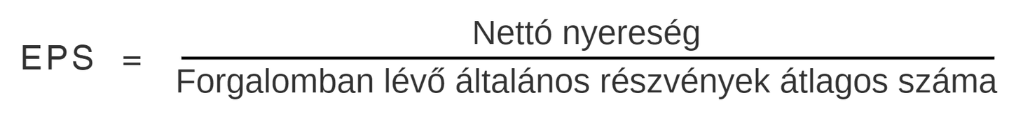Egyszerűsített EPS képlet: nettó nyereség per részvényszám