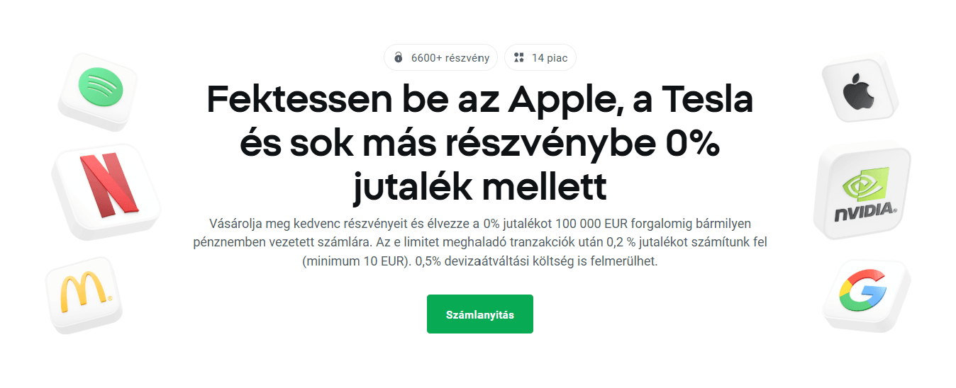 XTB platformon Apple, Tesla és más részvények vásárlása 0% jutalék mellett