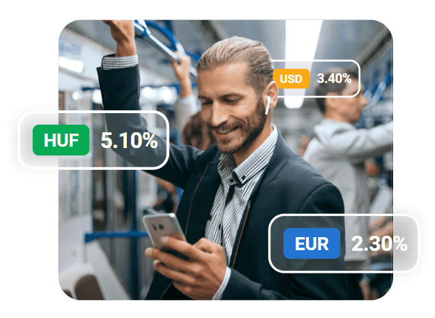 XTB kamat a szabad egyenlegre különböző devizákban: HUF 5,10%, USD 3,40%, EUR 2,30%