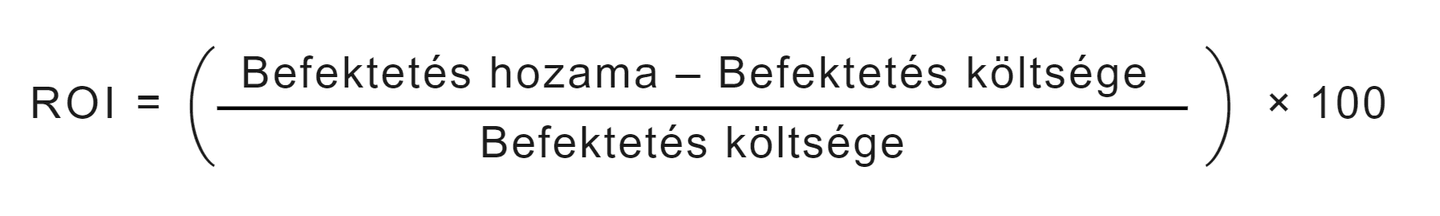 A ROI képlete a kezdő- és végérték alapján
