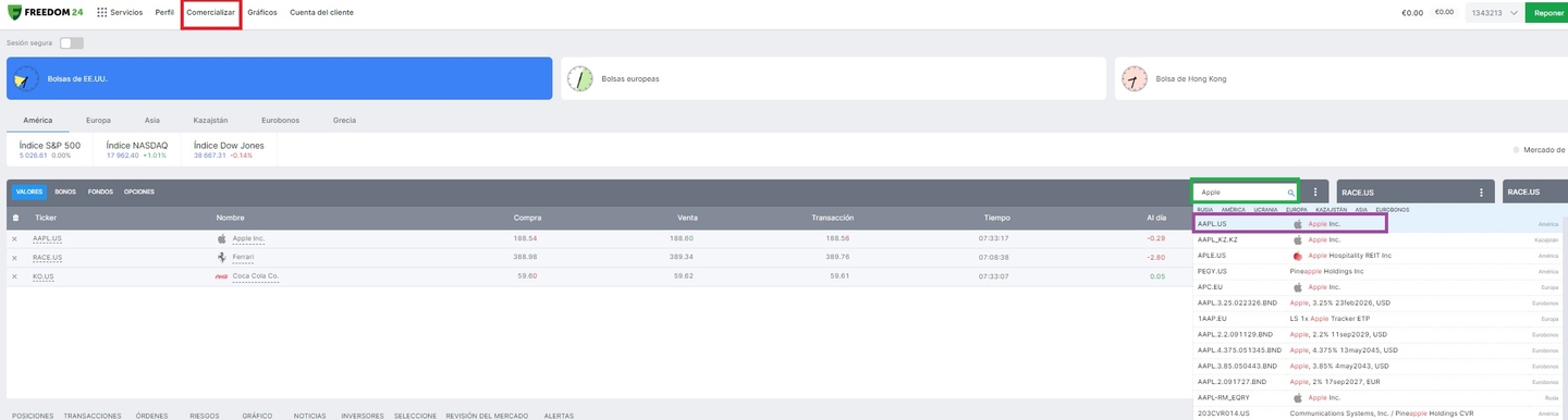 Apple-részvények kikereséses Freedom24
