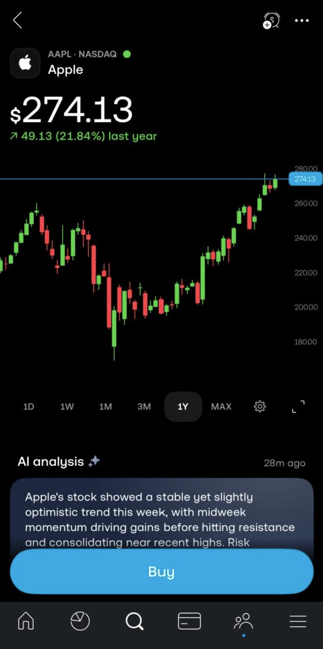 Vásárlási megbízás beállítása és az Apple-részvények megvásárlása