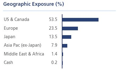 Mesterséges intelligencia és befektetés: A Polar Capital Artificial Intelligence földrajzi kitettsége