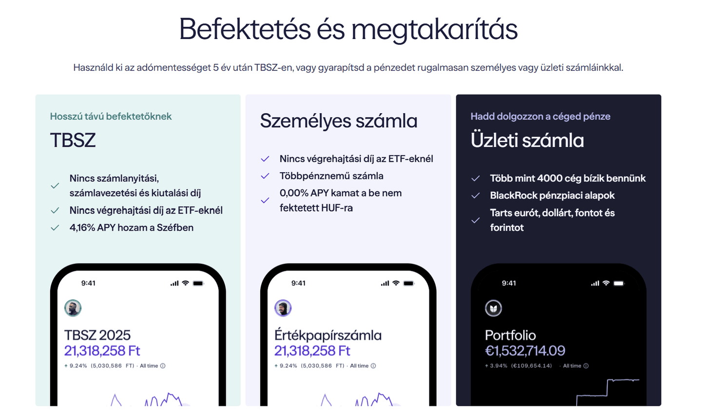 Lightyear TBSZ, személyes és üzleti számla összehasonlítása – befektetés és megtakarítás egy helyen