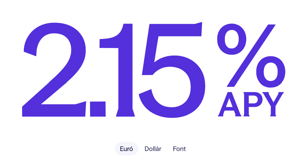 Lightyear készpénzkamat – 2,15% APY euróban tartott pénzre, elérhető dollárban és fontban is