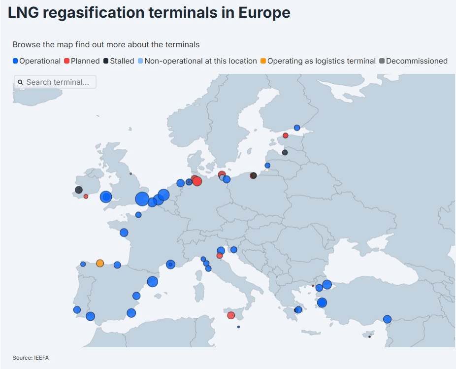 Visszagázosítási terminálok Európában