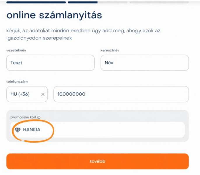 számlanyitási folyamat kh