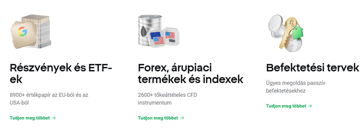 Az XTB termékkínálata