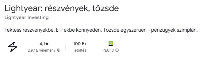 Lightyear Google Play értékelés