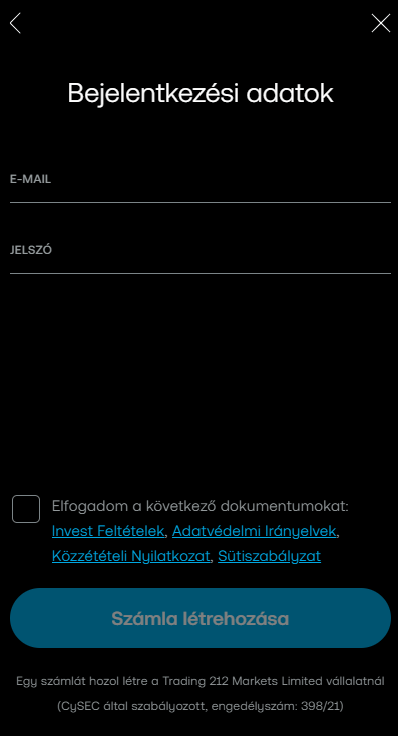 Trading 212 regisztráció