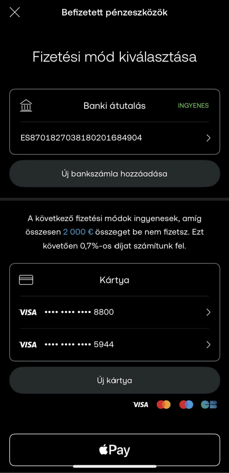 Befizetés és egyenleg feltöltése