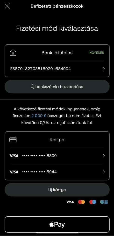 Befizetés és egyenleg feltöltése