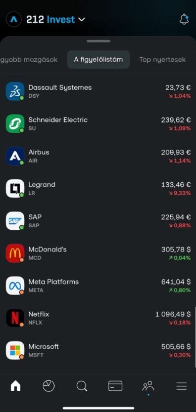 Részvény kiválasztása és vételi megbízás leadása
