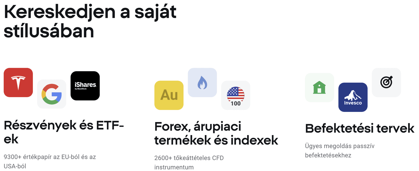 Az XTB termékkínálata