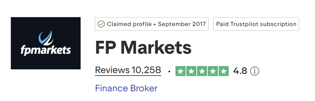 Az FP Markets Trustpilot-értékelése 4,8/5, több mint 10 000 vélemény alapján