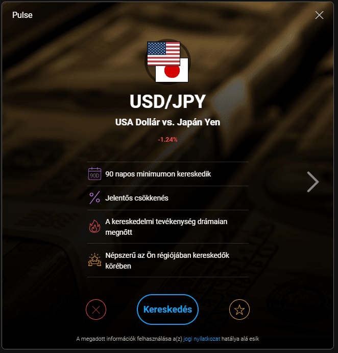 iFOREX Europe Pulse: USD/JPY piaci jelzések.